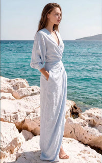 The Lequvo Elegant Wrap Maxi Dress in Six Color