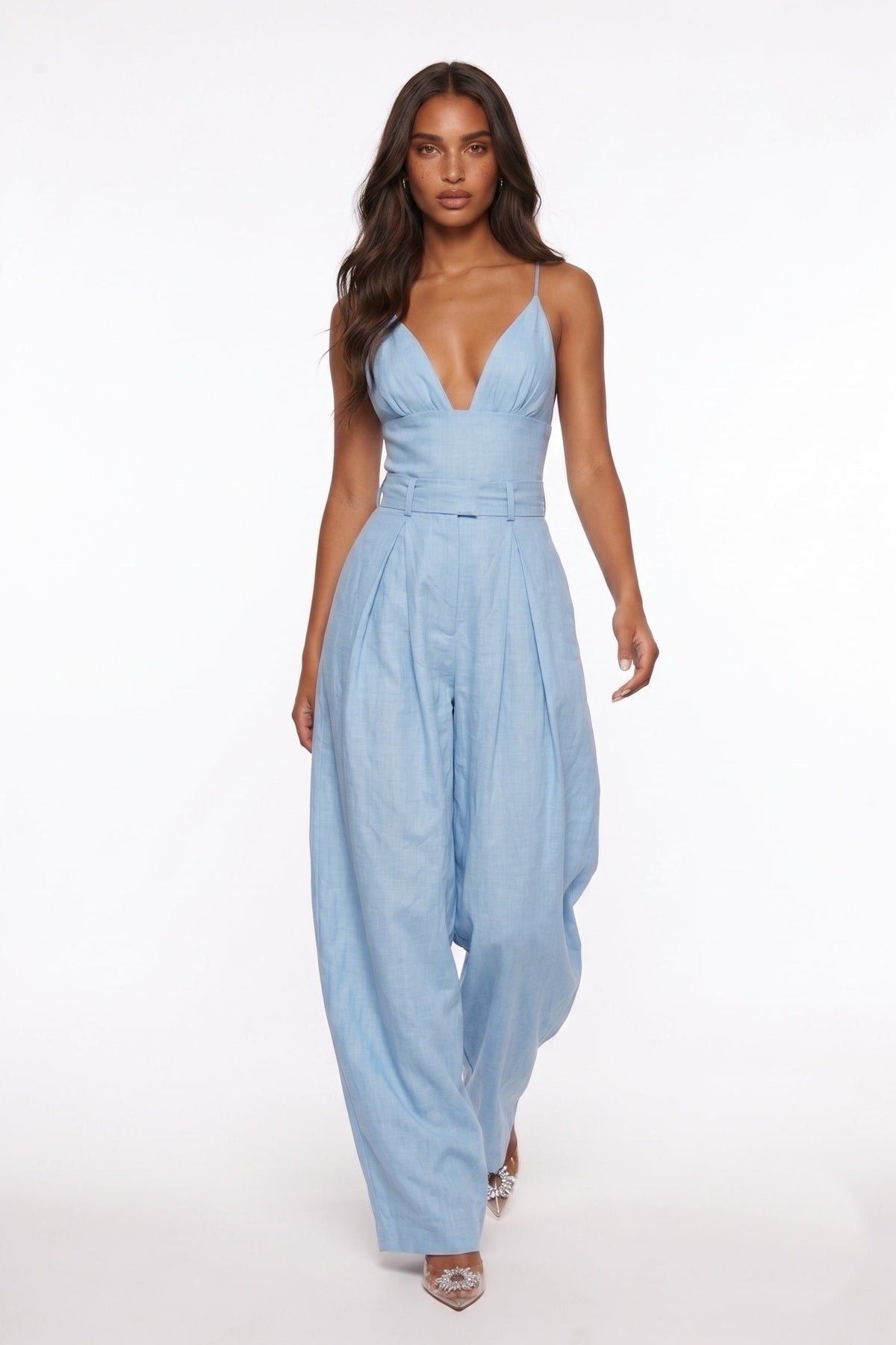 Frosina Sleeveless High Waist Baggy Wide Leg Jumpsuit