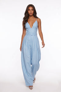 Frosina Sleeveless High Waist Baggy Wide Leg Jumpsuit