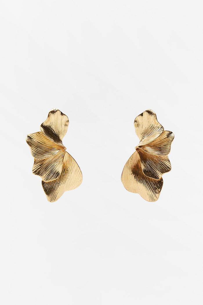 Spencer Metal Leaf Drop Earrings