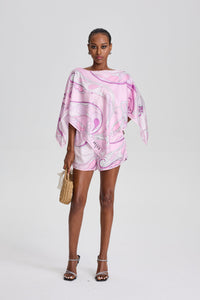 Gaëlle Abstract Swirl Print Silk-twill Set