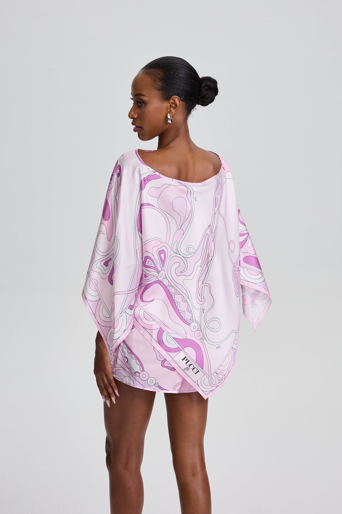 Gaëlle Abstract Swirl Print Silk-twill Set