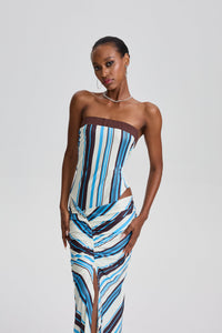 Margauxr Asymmetric Stripe Maxi Dress