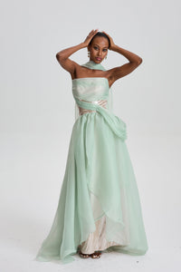Zinnia Strapless Organza Maxi Dress