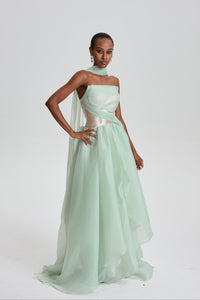 Zinnia Strapless Organza Maxi Dress
