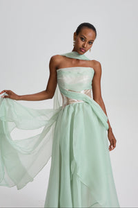 Zinnia Strapless Organza Maxi Dress