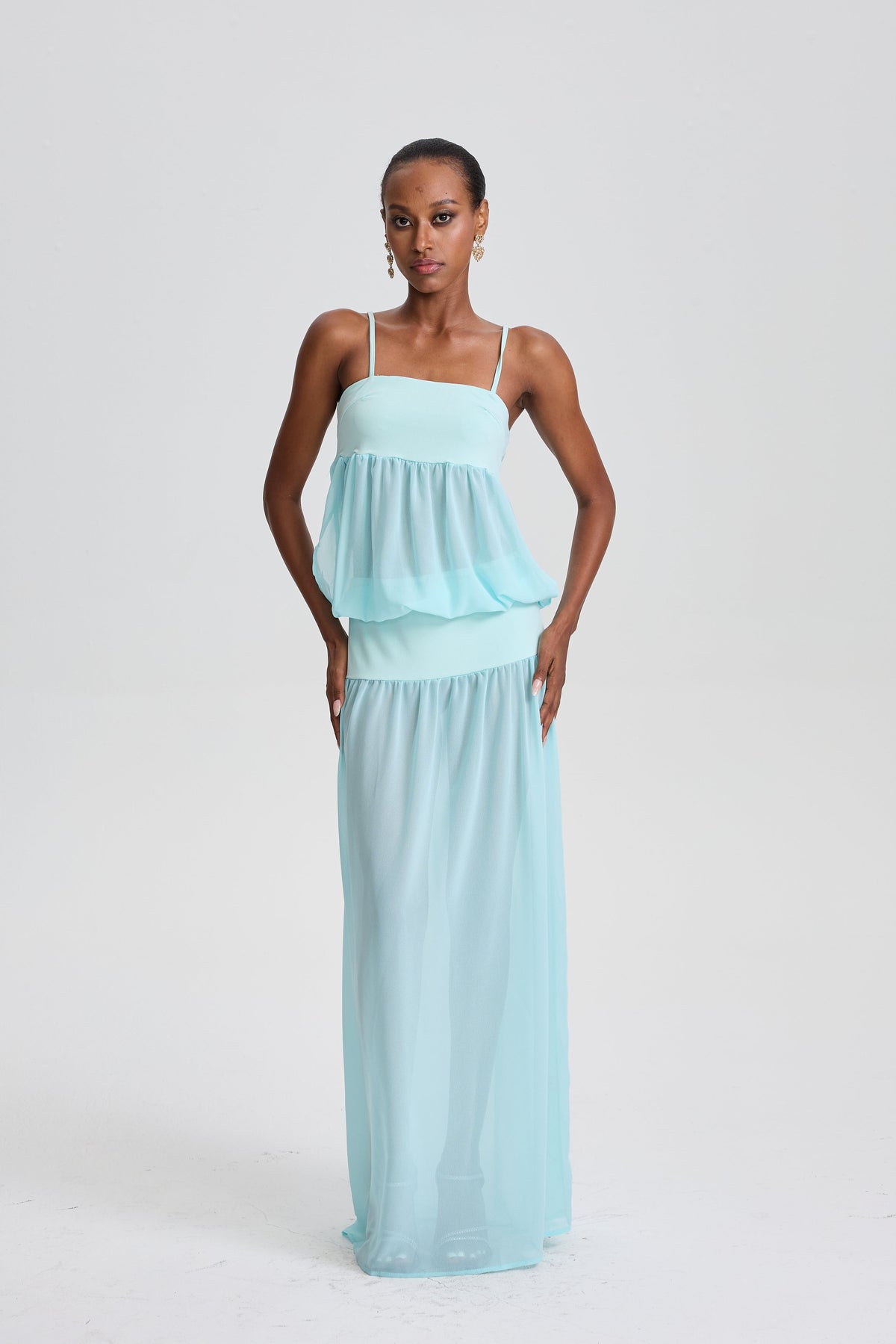 Bosede Spaghetti Strap Tiered Maxi Dress