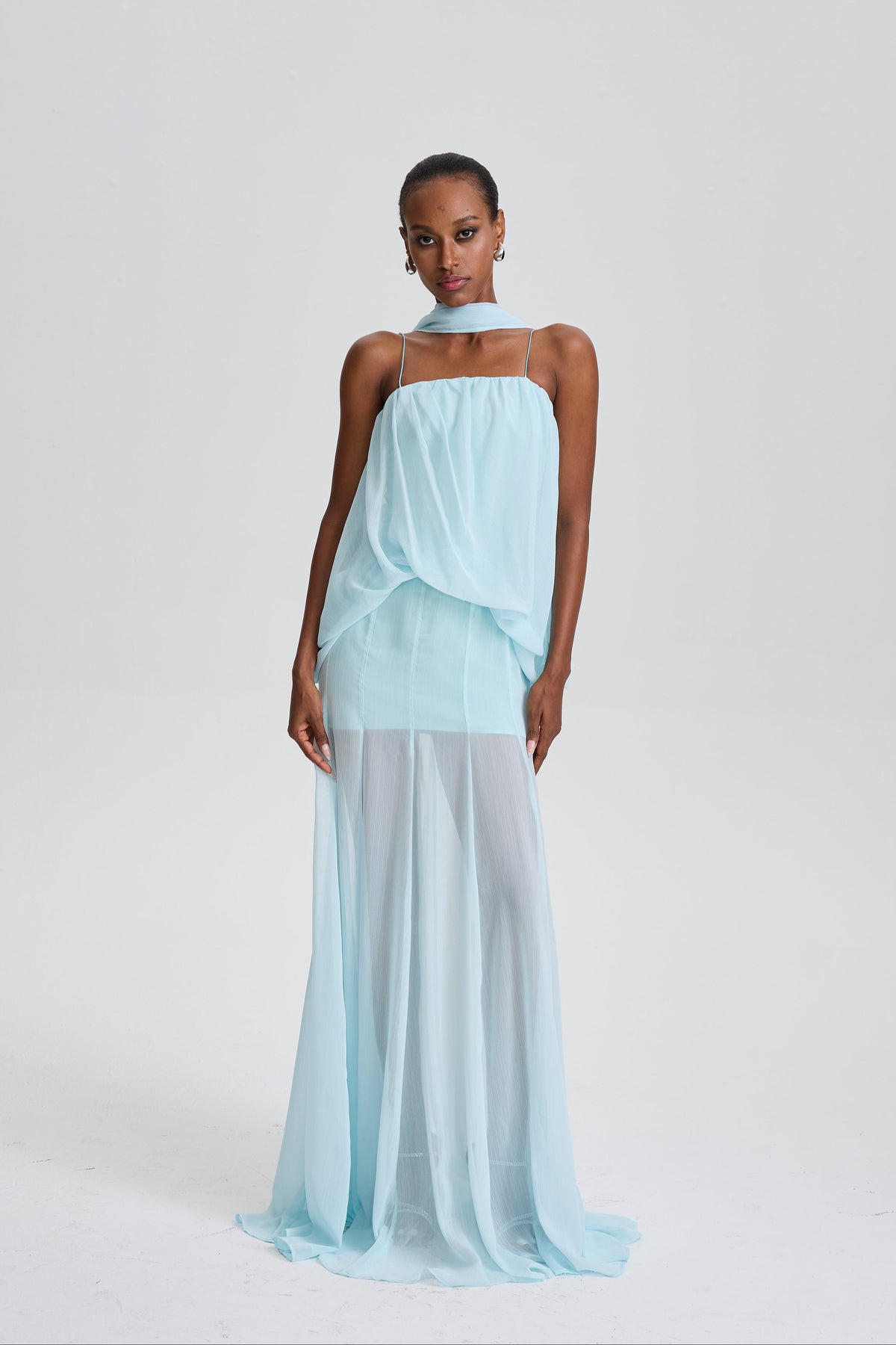 Indy Spaghetti Strap Draped Maxi Dress