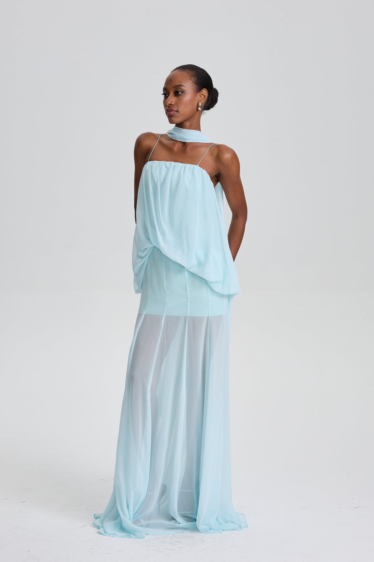 Indy Spaghetti Strap Draped Maxi Dress