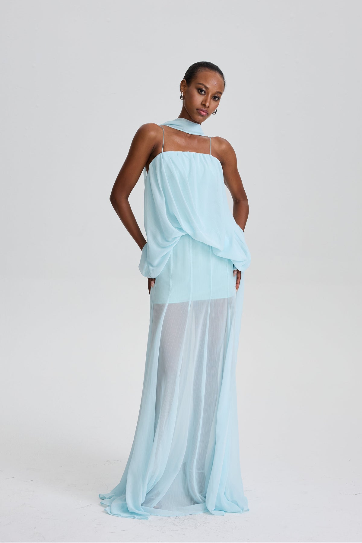 Indy Spaghetti Strap Draped Maxi Dress