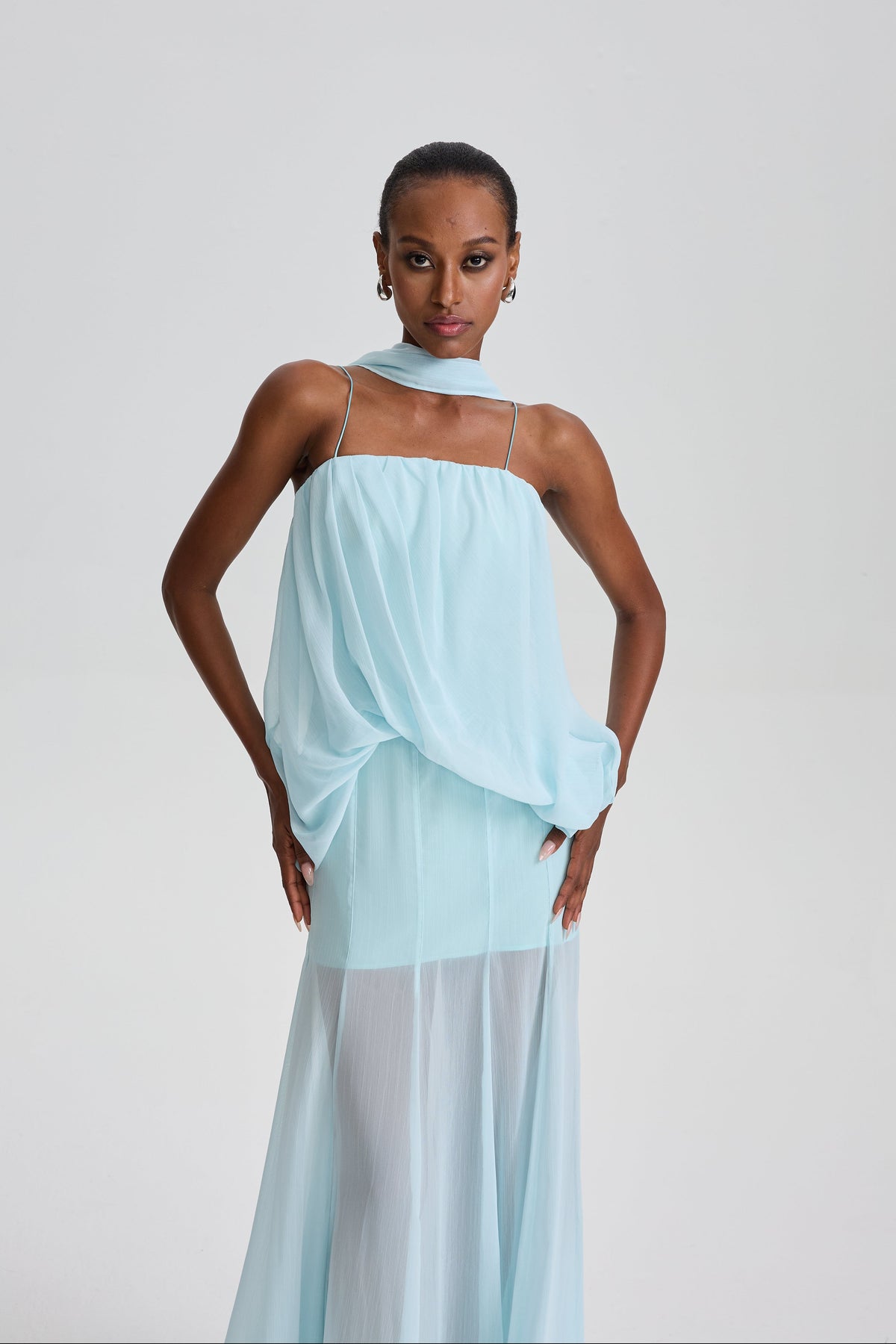 Indy Spaghetti Strap Draped Maxi Dress