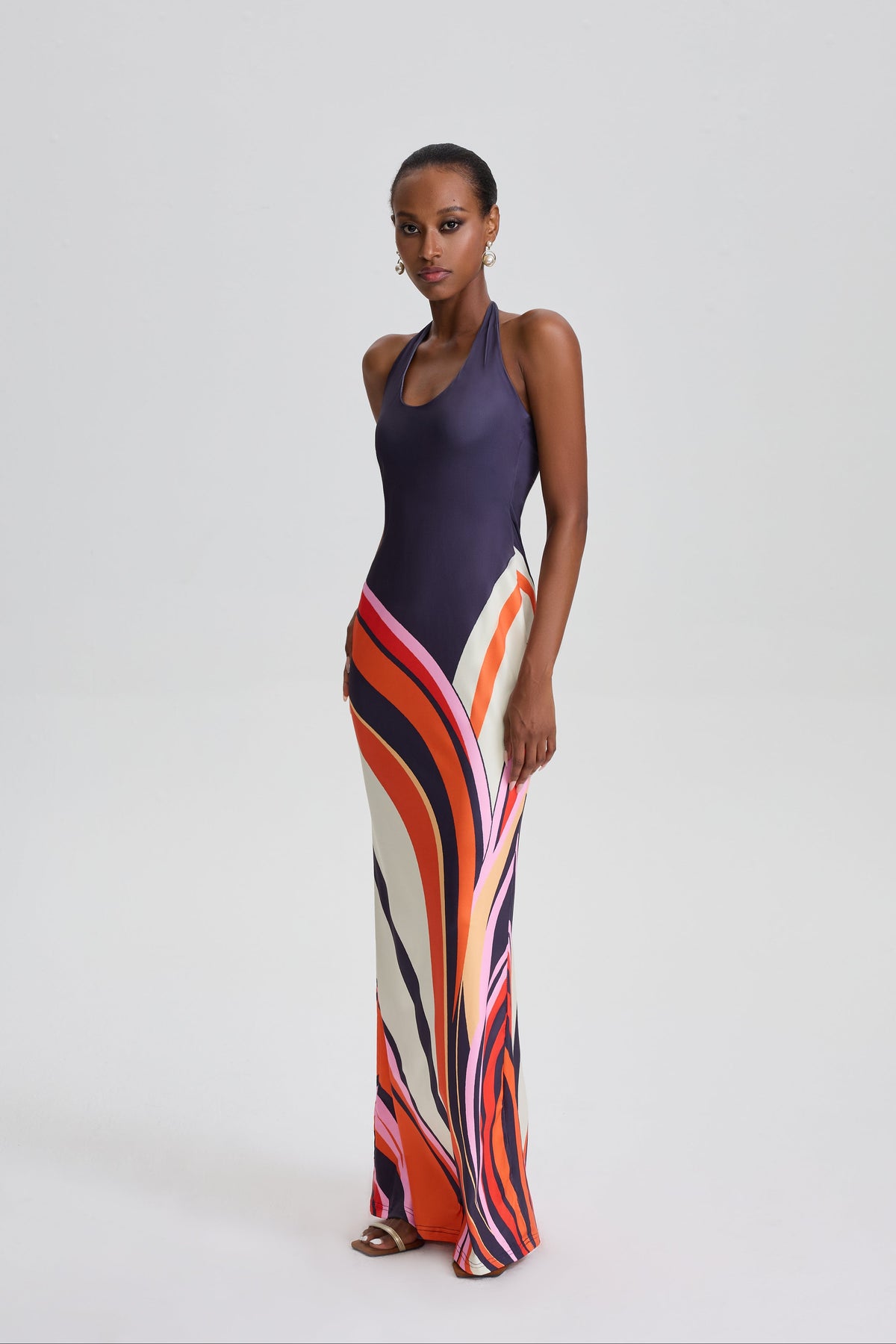 Phyllis Halter Neck Bodycon Mermaid Maxi Dress