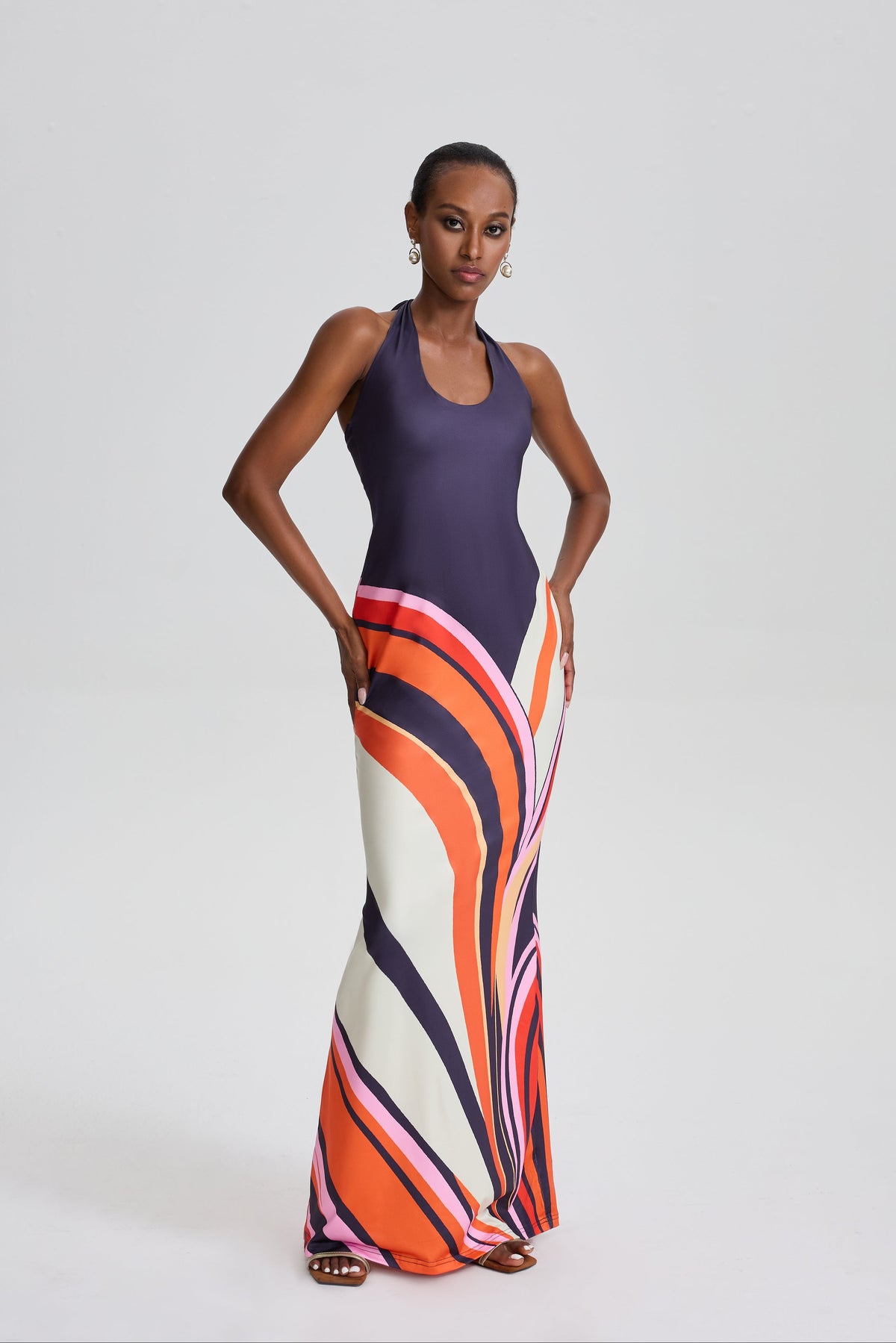 Phyllis Halter Neck Bodycon Mermaid Maxi Dress