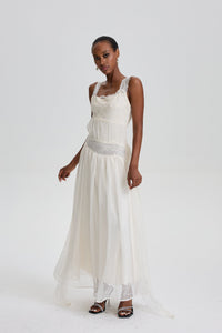 Agatha Vintage Lace Cami Maxi Dress With Floating Sash