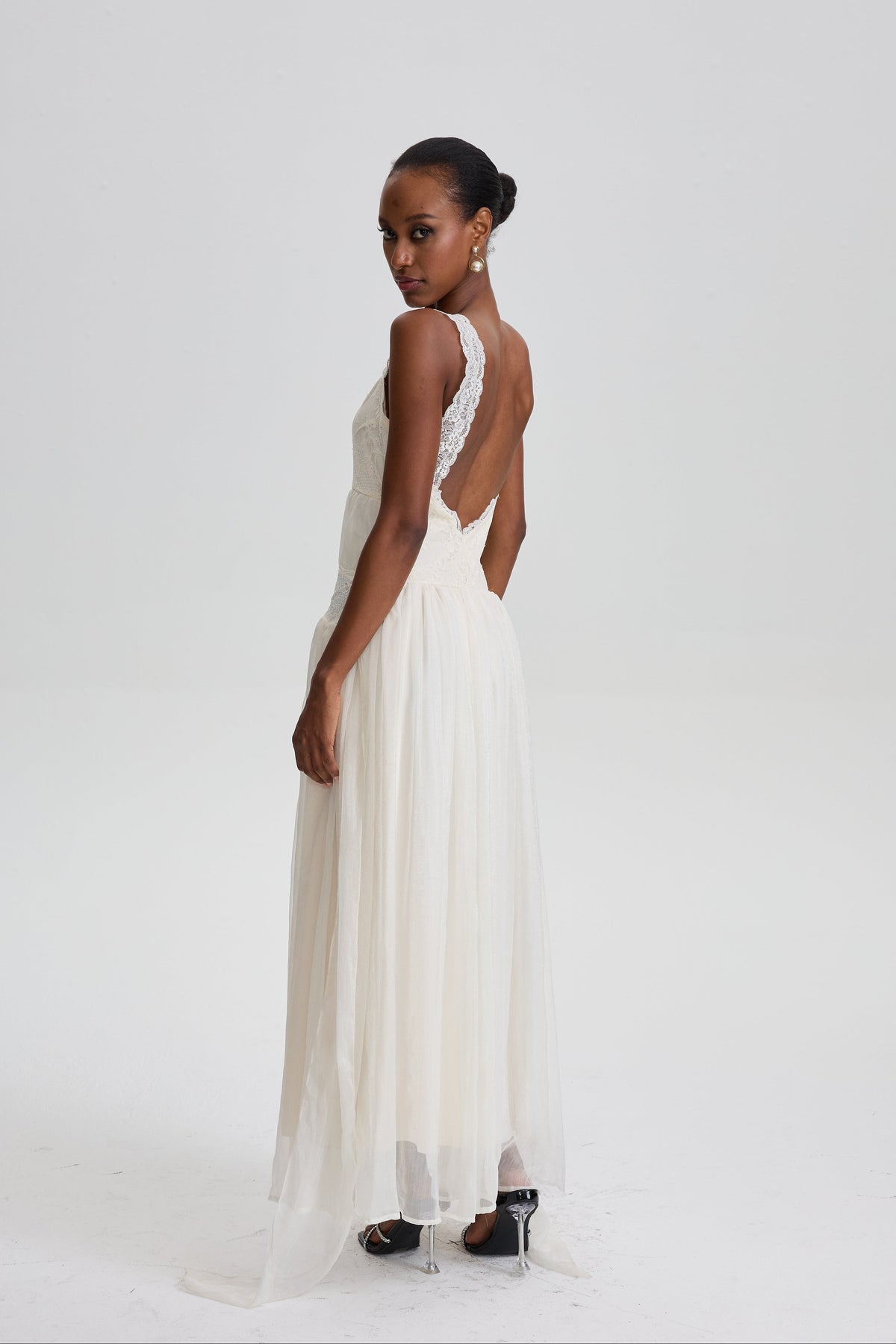 Agatha Vintage Lace Cami Maxi Dress With Floating Sash