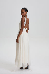 Agatha Vintage Lace Cami Maxi Dress With Floating Sash