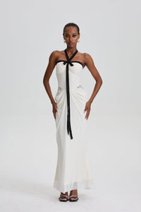 Nevaeh Lace Cut‑Out Draped Bodycon Maxi Dres