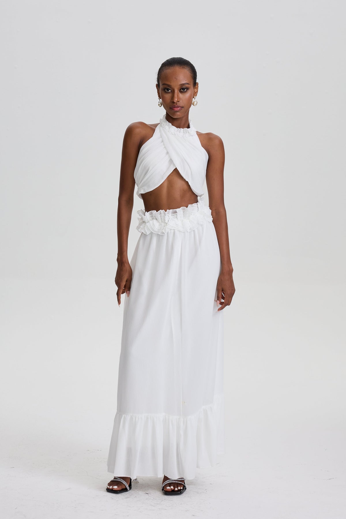 Winifred Halter Cut‑Out Two‑Piece Maxi Dress