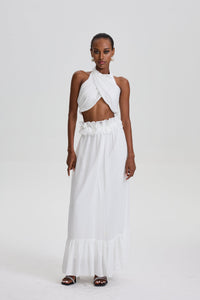 Winifred Halter Cut‑Out Two‑Piece Maxi Dress