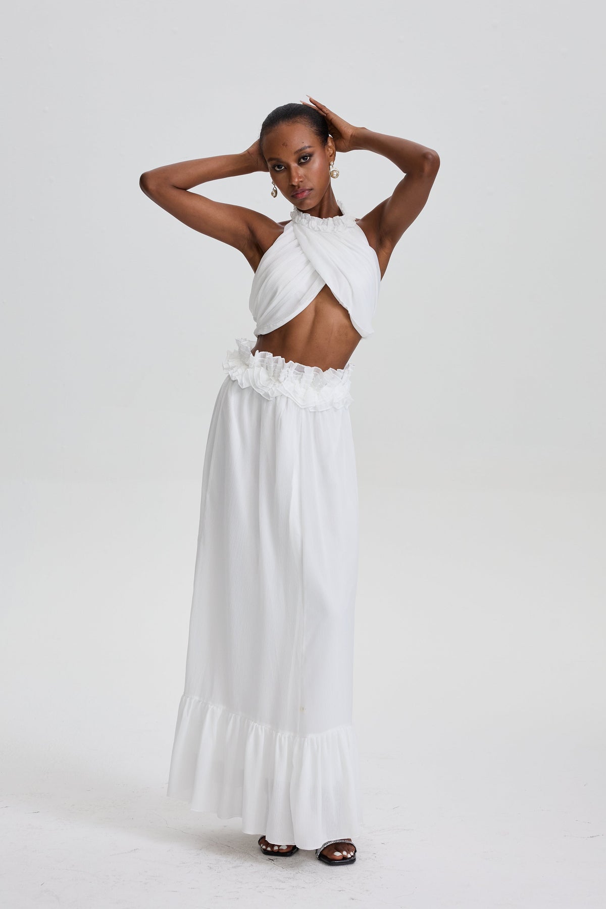 Winifred Halter Cut‑Out Two‑Piece Maxi Dress