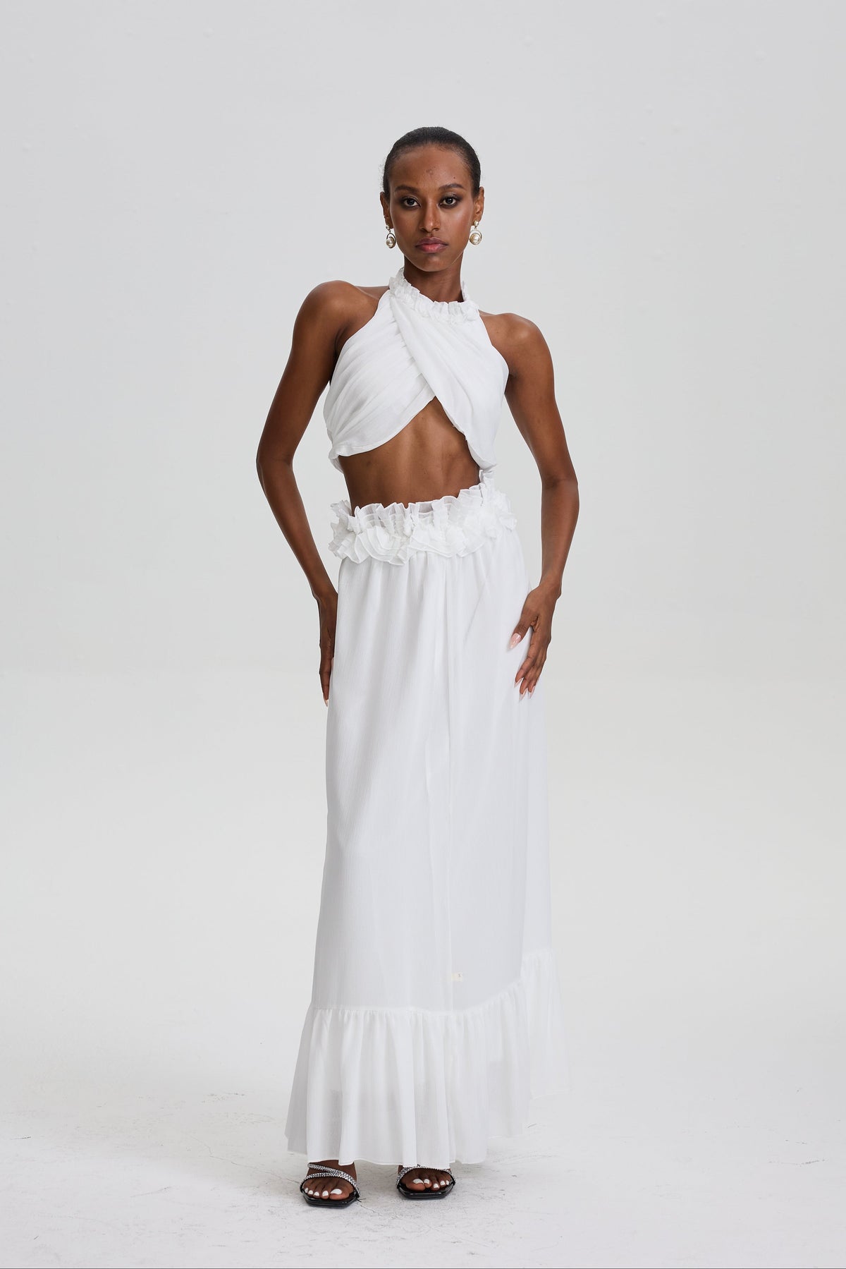 Winifred Halter Cut‑Out Two‑Piece Maxi Dress