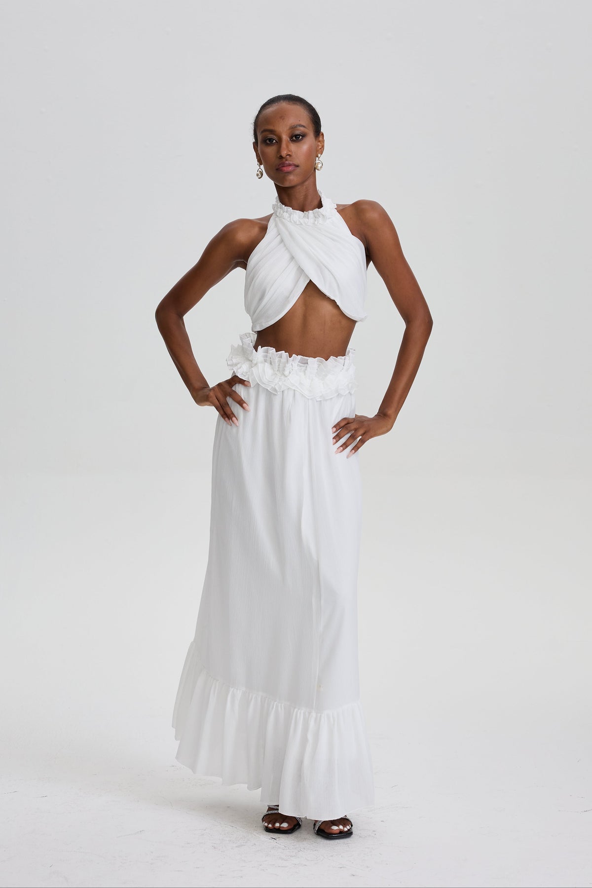 Winifred Halter Cut‑Out Two‑Piece Maxi Dress