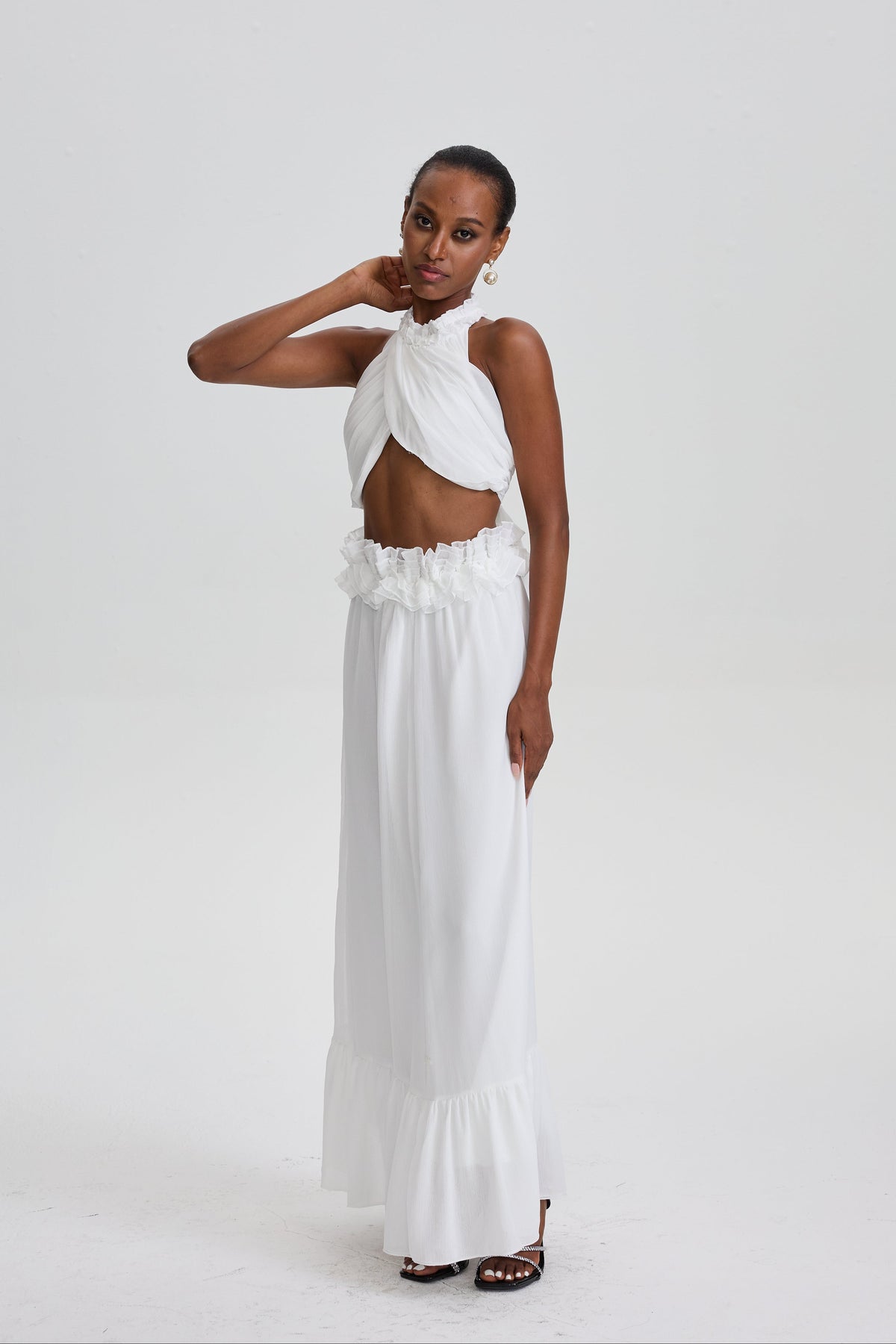 Winifred Halter Cut‑Out Two‑Piece Maxi Dress