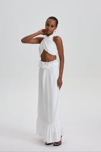 Winifred Halter Cut‑Out Two‑Piece Maxi Dress