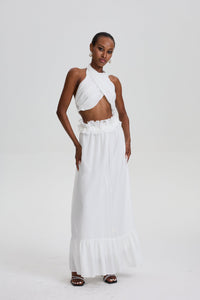 Winifred Halter Cut‑Out Two‑Piece Maxi Dress