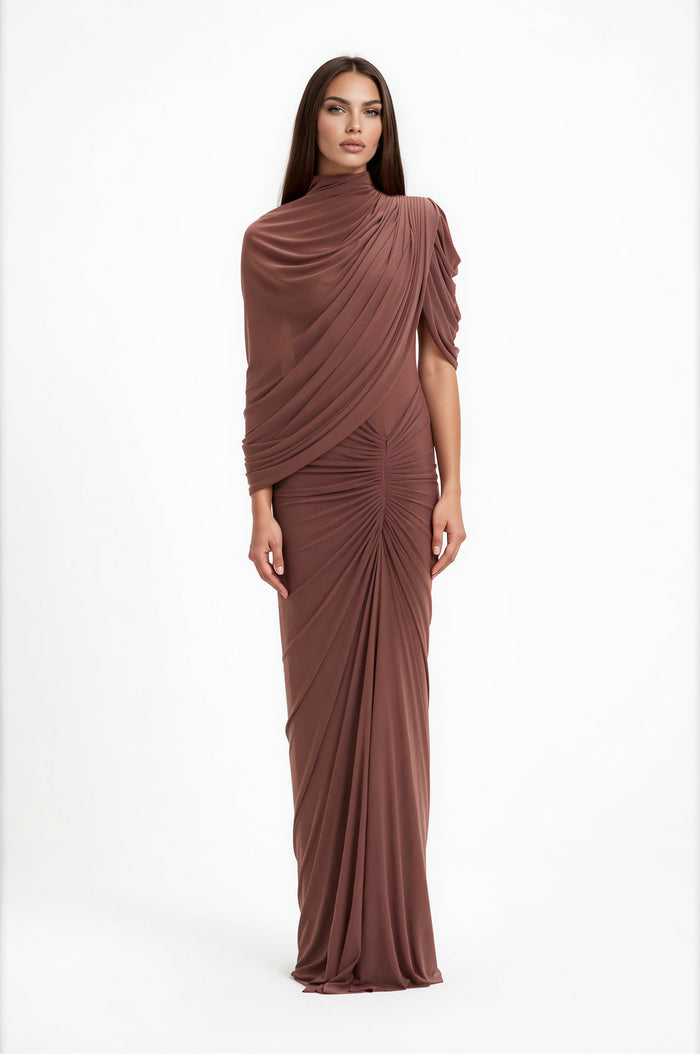 Dubaku Draped Shawl Maxi Dress