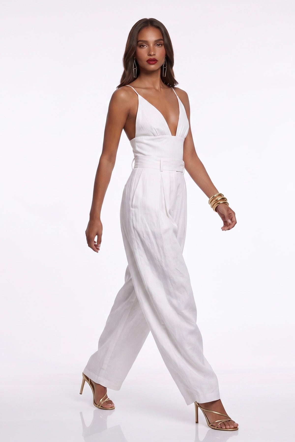 Frosina Sleeveless High Waist Baggy Wide Leg Jumpsuit