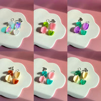 Pilanes Acrylic Handmade 3D Tulip Earrings
