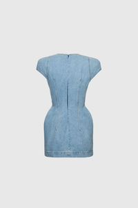 The Malevos Denim Ruch Mini Dress