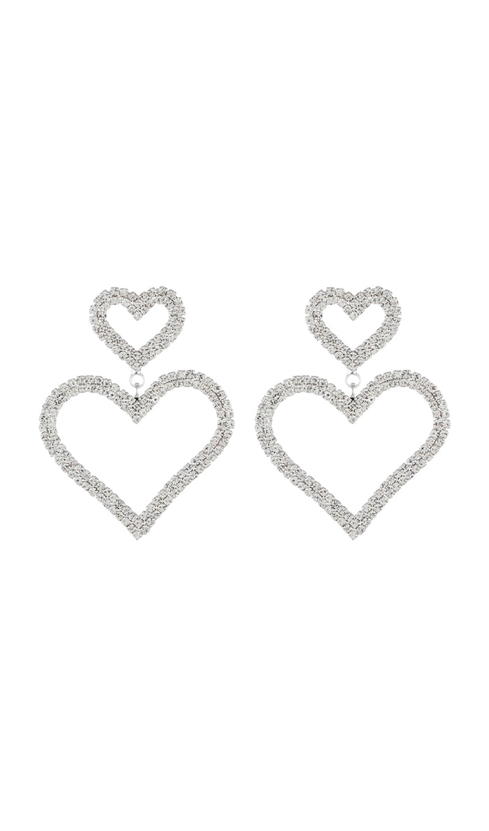 Hearnendous Gold DiamanteI Hheart Shape Drop Earrings
