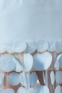 Fizzay Strapless Dot Mesh Maxi Dress In Blue