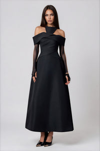 Farderos Cutout Mesh Maxi Dress