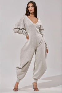 Zaahir V-Neck Barrel Jumpsuit