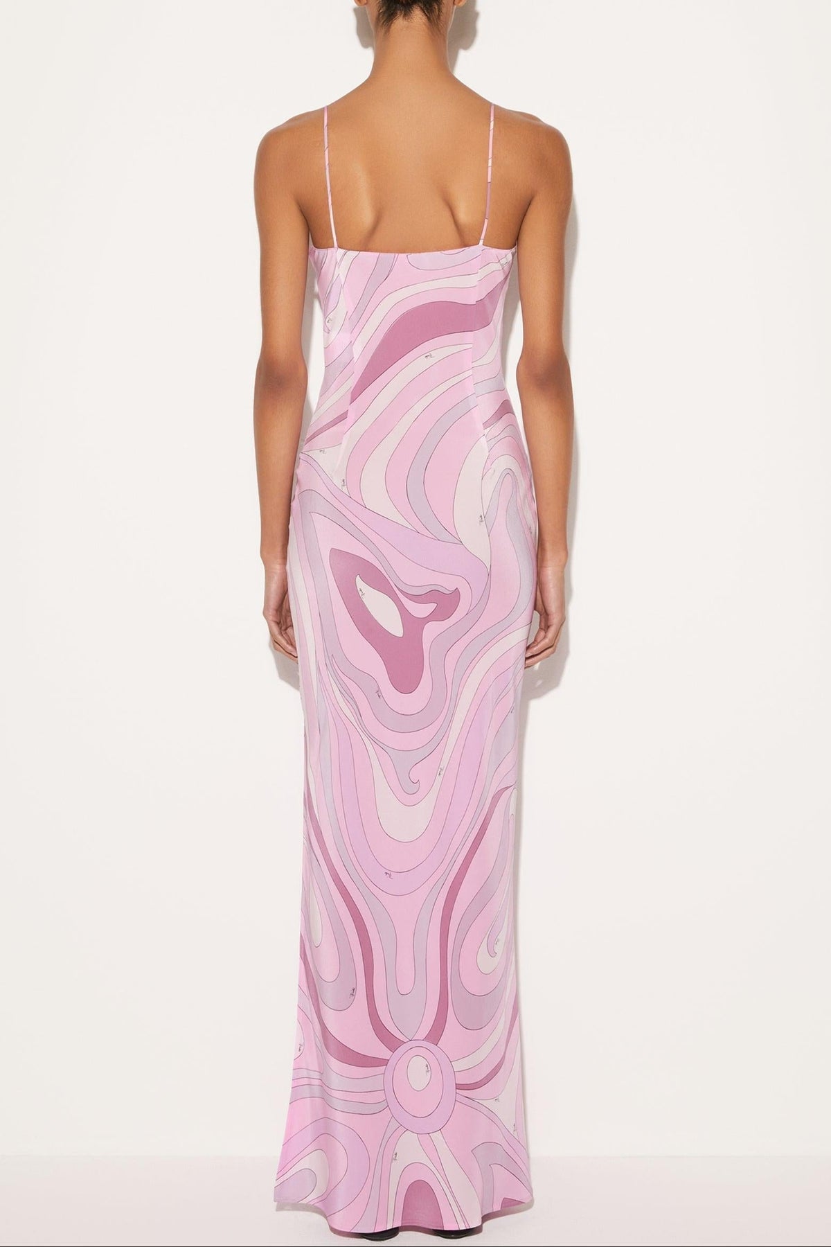 Oshibob Printed Satin Maxi Dress
