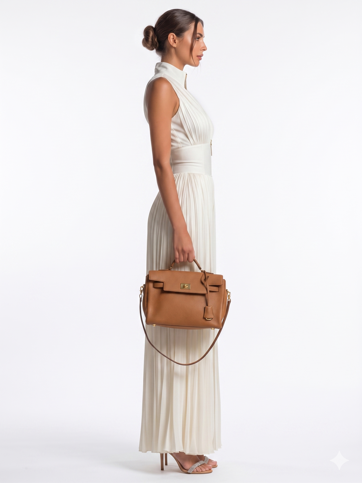 Scarlet Zipper Ruch Jumpsuit In White