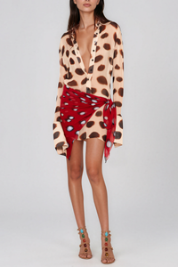 Duolo Print Mini Shirt Dress