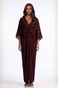 Fadzem V Neck Leopard Maxi Dress