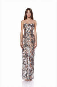 Tiziana sequin-embellished embroidered floral colorful midi dress
