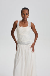 Agatha Vintage Lace Cami Maxi Dress With Floating Sash