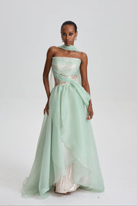 Zinnia Strapless Organza Maxi Dress