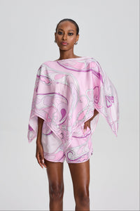 Gaëlle Abstract Swirl Print Silk-twill Set