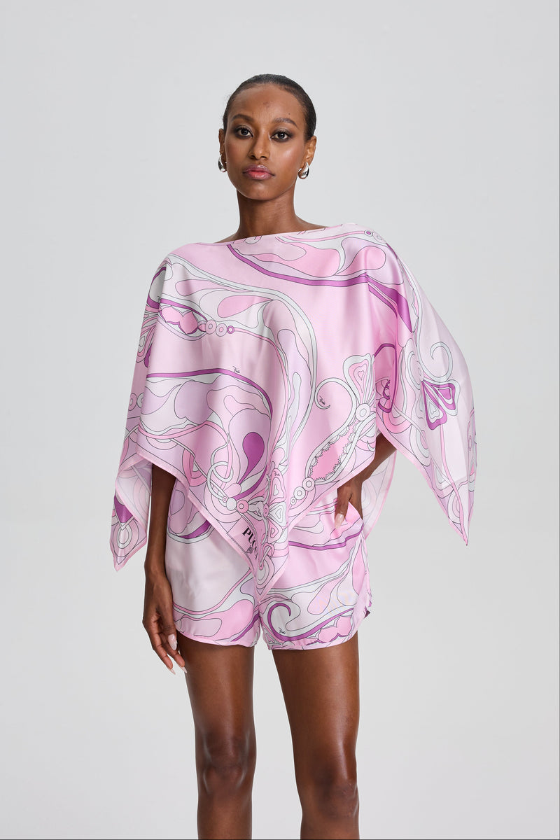 Gaëlle Abstract Swirl Print Silk-twill Set