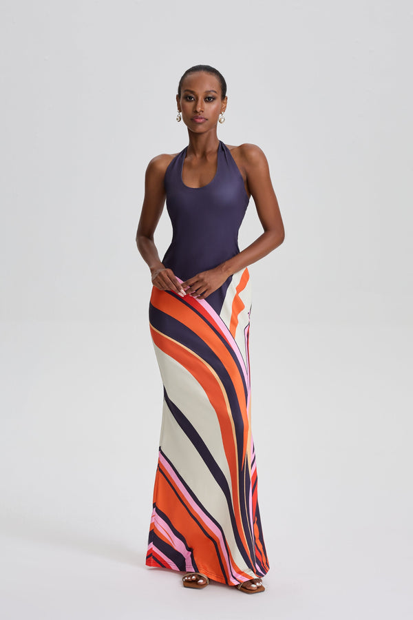 Phyllis Halter Neck Bodycon Mermaid Maxi Dress