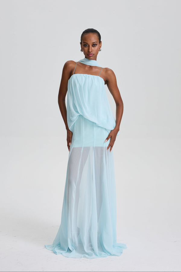 Indy Spaghetti Strap Draped Maxi Dress