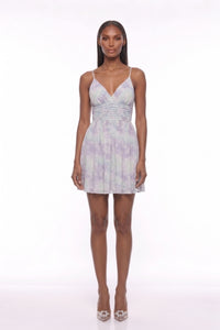 Syriona White Self-Tie Floral Print Mini Dress