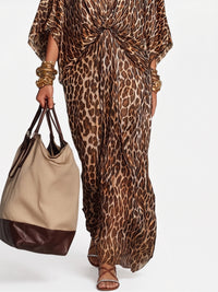 Fadzem V Neck Leopard Maxi Dress
